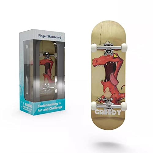 Professionelles Fingerboard aus Natürlichem Ahornholz - Finger-Skateboard - Kleines Finger-Skate - Farbe: Dino von BIGH