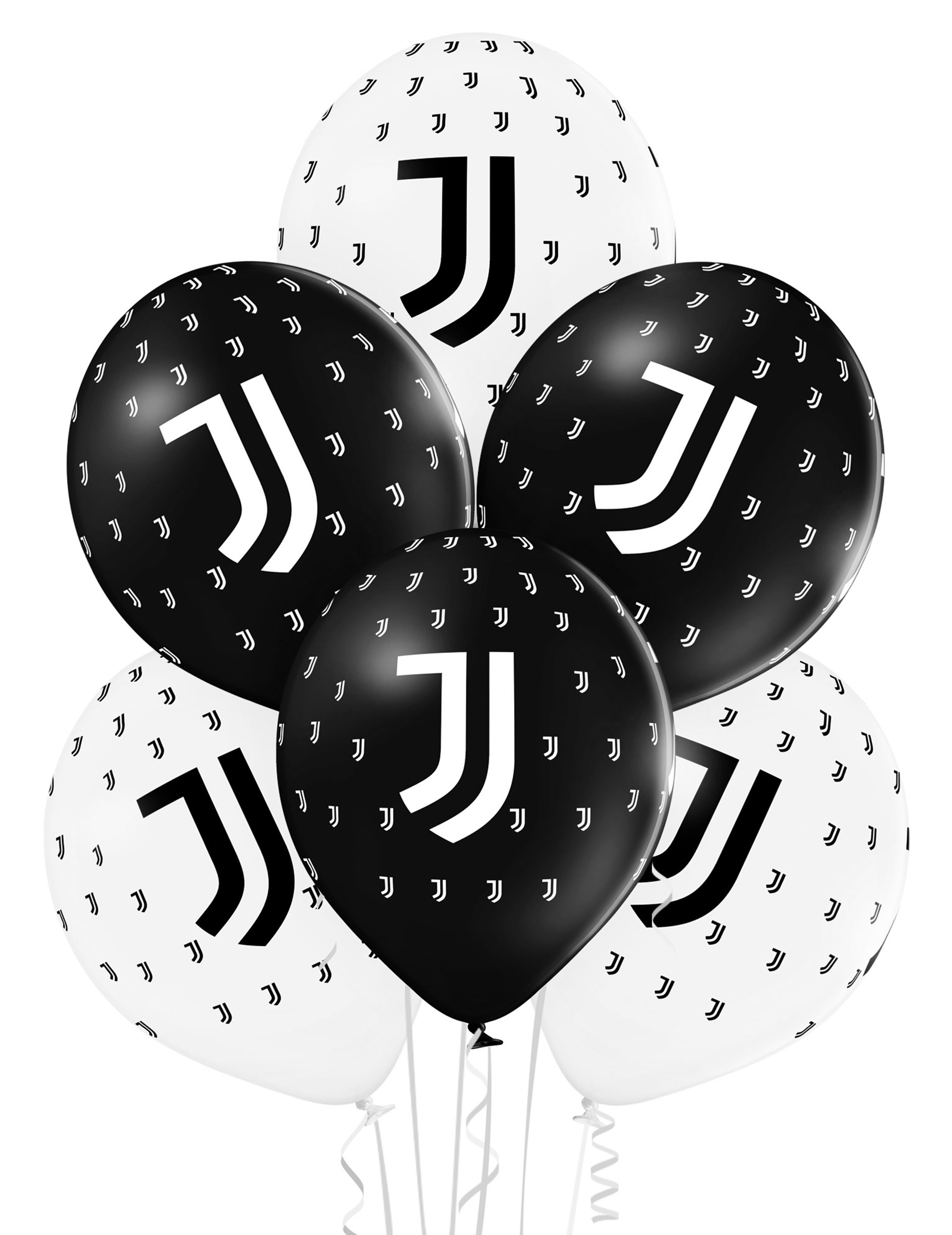 Juventus-Luftballons Deko 12 Stück schwarz-weiss 30cm von BIGIEMME SRL