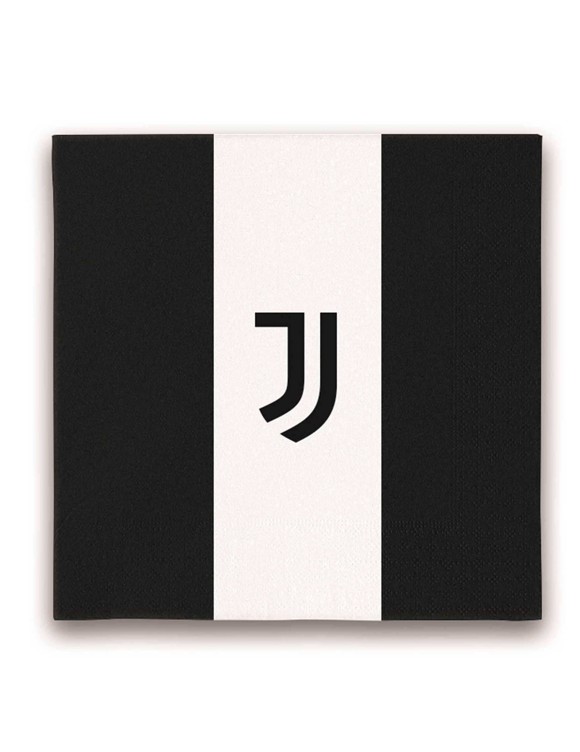 Juventus-Servietten Tischdeko 20 Stück schwarz-weiss 33x33cm von BIGIEMME SRL