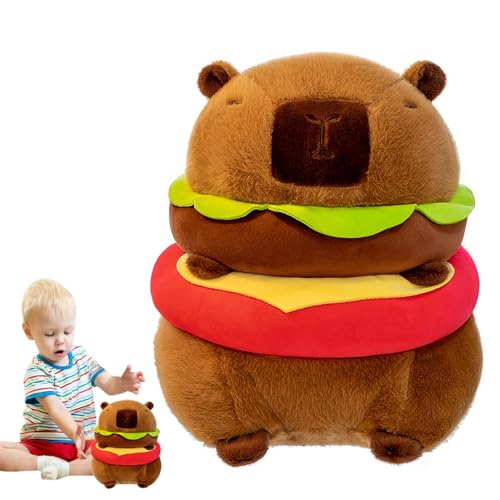 BIGUD Capybara-Burger-Plüsch – Burger-Capybara-Tier-Plüschtier-Spielzeugpuppe, Kuscheltier-Stofftier, Raumdekor-Stofffigur für Kinder, Erwachsene von BIGUD