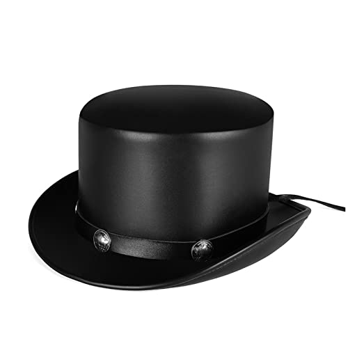 BIGULA PU Pork Pie Hat Steampunk Hut Gay Zylinder BowlerHat Magier Zylinder Steampunk Zylinder Magier Performed Hat von BIGULA