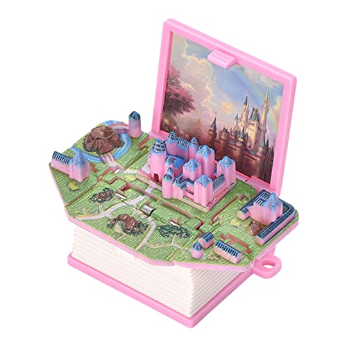 BIISDOST 3D Schlösser für Kinder PopUp Schlüsselanhänger Dinosaurier Figuren Buch Kleines Geschenk für Würfel Rosa Maschine (Pink, One Size) von BIISDOST