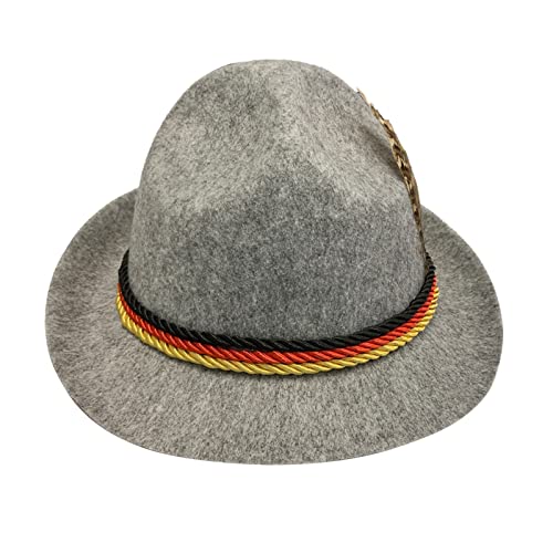 BIISDOST Fedora-Hut für Damen, einfarbig, lässig, Festival, Oktoberfest, Kostüm, Grau, Einheitsgröße von BIISDOST