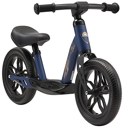 BIKESTAR Extra leichtes Kinder Laufrad mit Trittbrett für Jungen, Mädchen ab 2-3 Jahre | 10 Zoll Lauflernrad Eco Classic | Dunkelblau von BIKESTAR