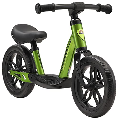 BIKESTAR Extra leichtes Kinder Laufrad mit Trittbrett für Jungen, Mädchen ab 2-3 Jahre | 10 Zoll Lauflernrad Eco Classic | Grün von BIKESTAR