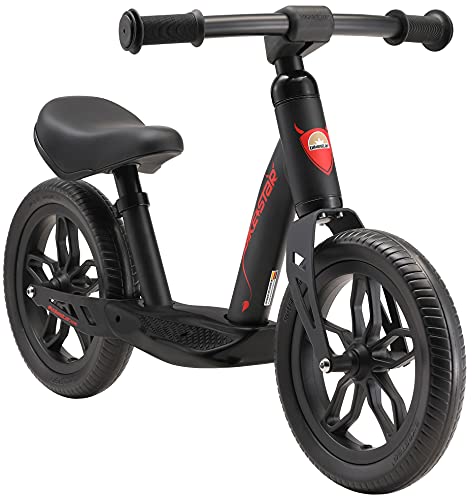 BIKESTAR Extra leichtes Kinder Laufrad mit Trittbrett für Jungen, Mädchen ab 2-3 Jahre | 10 Zoll Lauflernrad Eco Classic | Schwarz von BIKESTAR