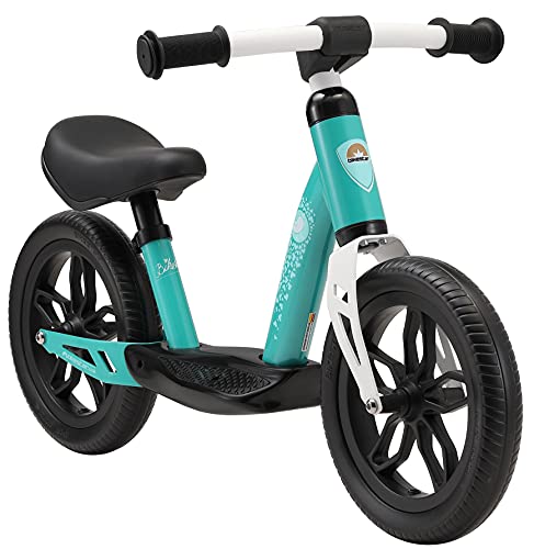 BIKESTAR Extra leichtes Kinder Laufrad mit Trittbrett für Jungen, Mädchen ab 2-3 Jahre | 10 Zoll Lauflernrad Eco Classic | Türkis von BIKESTAR