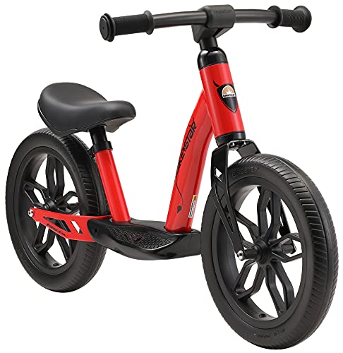 BIKESTAR Extra leichtes Kinder Laufrad mit Trittbrett für Jungen, Mädchen ab 3-4 Jahre | 12 Zoll Lauflernrad Eco Classic | Rot von BIKESTAR