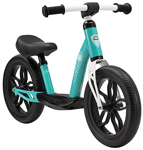 BIKESTAR Extra leichtes Kinder Laufrad mit Trittbrett für Jungen, Mädchen ab 3-4 Jahre | 12 Zoll Lauflernrad Eco Classic | Türkis von BIKESTAR