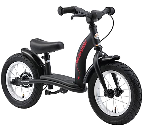 BIKESTAR Kinder Laufrad Lauflernrad Kinderrad für Jungen und Mädchen ab 3-4 Jahre | 12 Zoll Classic Kinderlaufrad | Schwarz (matt) | Risikofrei Testen von BIKESTAR