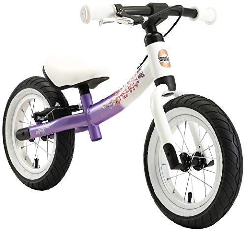 BIKESTAR Kinder Laufrad Lauflernrad Kinderrad für Mädchen ab 3-4 Jahre | 12 Zoll Sport Kinderlaufrad Lila & Weiß | Risikofrei Testen von BIKESTAR