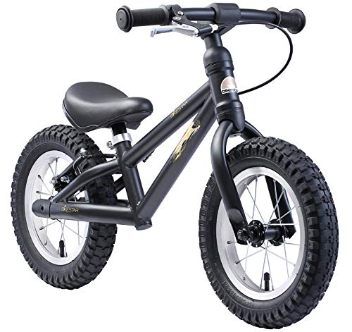 BIKESTAR Mountain Kinderlaufrad Lauflernrad Kinderrad für Jungen und Mädchen ab 3-4 Jahre | 12 Zoll Kinder Laufrad Mountainbike | Schwarz | Risikofrei Testen von BIKESTAR