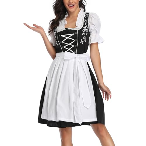 Oktoberfest Kleid Damen Dirndl Damen Oktoberfest Bayern-Kostüm Damen Oktoberfest Damen Kostüm Oktoberfest Deutsch Verkleidung Halloween Karneval Kostüm Hausmädchen Oktoberfest von BIKETAFUWY