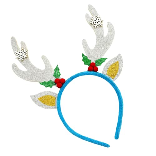 BINGGA Elegantes goldenes Rentier-Elch-Stirnband für Weihnachten, Feiertage, Partys, bequemer Stoff-Kopfschmuck, Haar-Accessoire von BINGGA