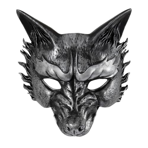 BINGGA Wolf mit elastischem Band für Damen und Herren, Halloween, Tierwolf, Verkleidungszubehör für Erwachsene, Halloween-Maskerade von BINGGA