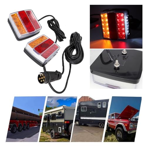 BINGNU 1 Set 10 m 7 Pin Stecker 12 V 16 Led Anhänger Abschleppen Licht Kit Hinten Stop Schwanz Blinker Lichter Lizenz Nummer Platte Lampe LKW RV Zubehör für Wohnmobilteile von BINGNU