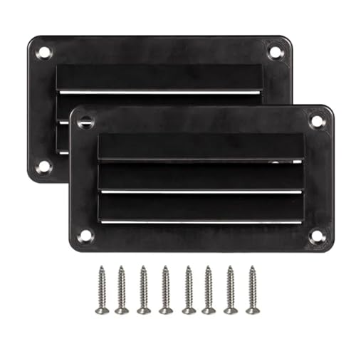 BINGNU 2 Teile/Satz Weiß/Schwarz Air Vent Jalousie Badezimmer Büro Belüftung Outlet Grille Jalousie for Boot Yacht Wohnmobil RV Zubehör Zubehör für Wohnmobilteile(Noir) von BINGNU