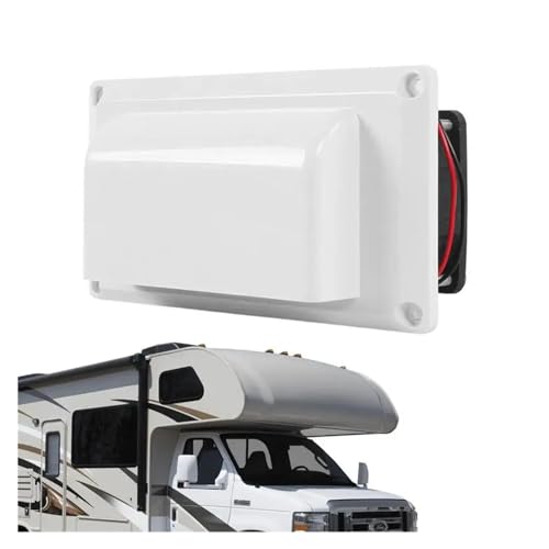 BINGNU RV Caravan Abluftventilator Seitenentlüftung Dunstabzugshaubenentlüftung 12V 25W Starker Wind räuscharm for Wohnmobil-Camper-Zubehör Zubehör für Wohnmobilteile(High Power White) von BINGNU