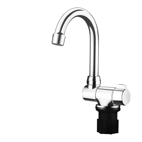 Wohnwan-Klapphahn, 360 drehbar, Spültischarmatur, Küche, Badezimmer, Wohnmobil, Marine, Kalt- und Warmwasserhahn, Boot, Wohnmobil, Camper-Zubehör Zubehör für Wohnmobilteile(Cold and Hot faucet) von BINGNU