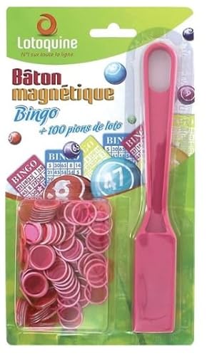 BINGO SOCIAL Magnetstab oder Griff + 100 Spielsteine (Rosa) von BINGO SOCIAL