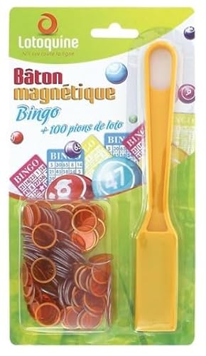 BINGO SOCIAL Magnetstab oder Griff + 100 Spielsteine (gelb) von BINGO SOCIAL