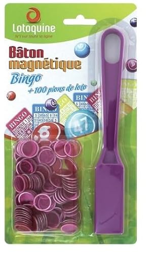 BINGO SOCIAL Magnetstab oder Hebel + 100 Chips (lila) von BINGO SOCIAL