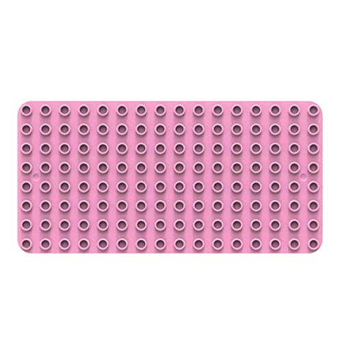 BIOBUDDI Grundplatte Bauplatte Pink Hell Rosa Flamingo 16 x 8 Noppen (25x12,5cm), 100% kompatibel mit Lego & duplo, klimaneutral hergestellt in EU (Niederlande), 97% Bioplastik, BB-0017 von BIOBUDDI
