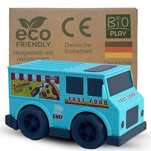 BIOPLAY® Food Truck | Bio Kunststoff | Nachhaltiges Spielzeug ab 1 Jahr für Jungen und Mädchen | Indoor und Outdoor Auto | Spielsachen ab 1 Jahr von BIOPLAY