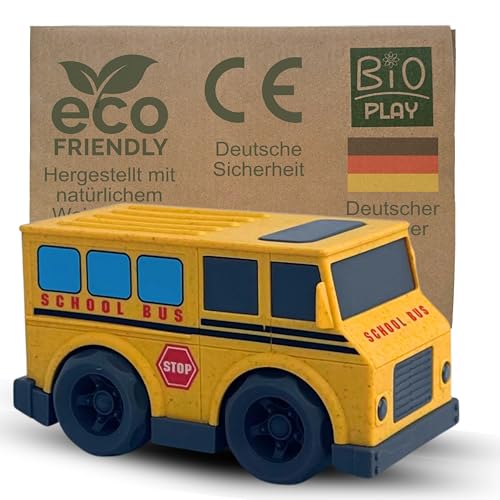 BIOPLAY® Gelber Schulbus US Style | Bio Kunststoff | Nachhaltiges Spielzeug für Jungen und Mädchen | Indoor und Outdoor | Spielsachen ab 2 Jahre von BIOPLAY