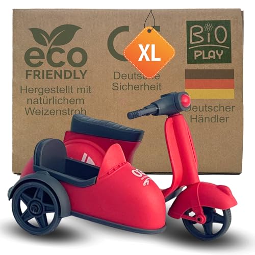 BIOPLAY® Spielzeug Roller mit Beiwagen | Bio Kunststoff | Nachhaltige Spielsachen ab 1 Jahr für Jungen und Mädchen | Indoor und Outdoor | Spielzeuge ab 1 Jahren von BIOPLAY