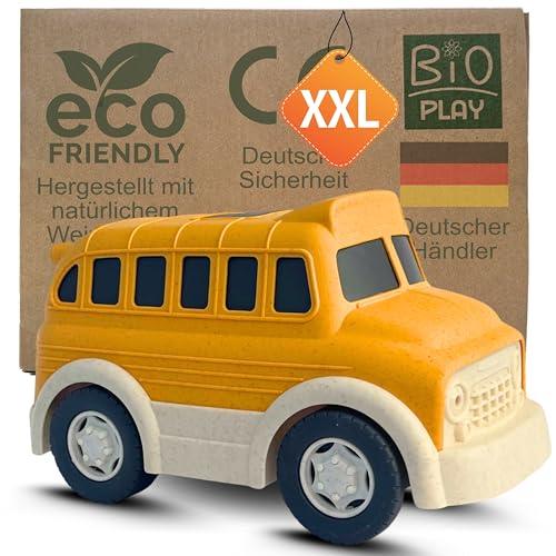 BIOPLAY® XXL Schulbus | Bio Kunststoff | Nachhaltiges Spielzeug ab 18 Monate für Jungen und Mädchen | Indoor und Outdoor | Omnibus | Schülerbus von BIOPLAY