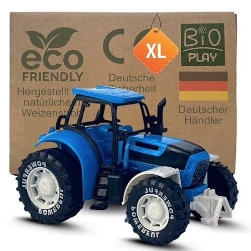 BIOPLAY® Sandkasten Traktor blau ab 3 Jahre | Bio-Kunststoff | Kinderspielzeug | Sandspielzeug 36 Monate | Trecker Spielzeug ab 3 Jahre | Sandspielzeug ab 3 Jahre von BIOPLAY