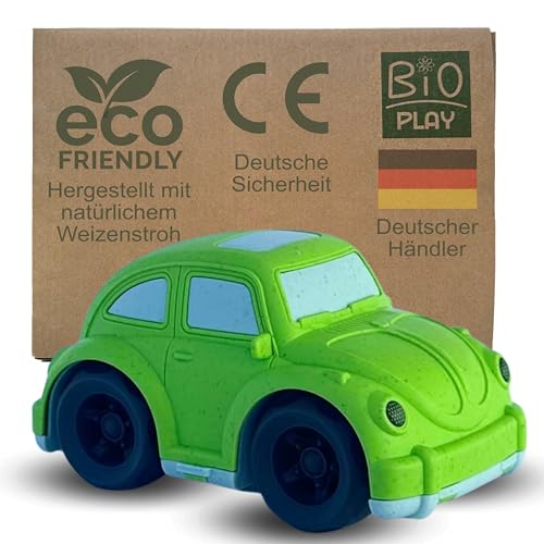 BIOPLAY® Spielzeugauto Käfer-Style grün | Bio Kunststoff | Nachhaltiges Spielzeug ab 18 Monate für Jungen und Mädchen | Indoor und Outdoor von BIOPLAY