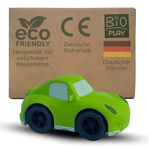 BIOPLAY® Spielzeugrennauto grün | Bio Kunststoff | Nachhaltiges Spielzeug ab 18 Monate für Jungen und Mädchen | Indoor und Outdoor von BIOPLAY