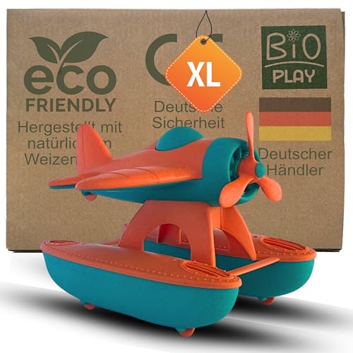 BIOPLAY® Wasserflugzeug | Bio Kunststoff | Nachhaltiges Spielzeug ab 18 Monate für Jungen und Mädchen | Indoor und Outdoor | Seeflugzeug | Schwimmerflugzeug | Flugboot | Wasserflieger von BIOPLAY