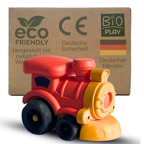 BIOPLAY® Lokomotive | Bio Kunststoff | Nachhaltiges Spielzeug ab 1 Jahr für Jungen und Mädchen | Indoor und Outdoor | Lok | Zug | Eisenbahn | Bahn von BIOPLAY