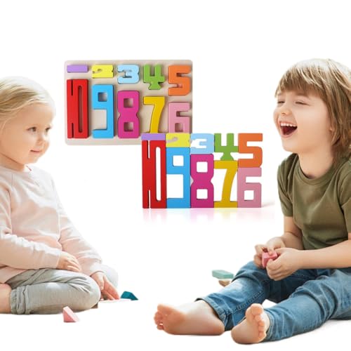 BIOSA 10/20 PCs Holznummer Bausteine, Montessori-Zahlblöcke for 3+ Jahre alte Kinder, 1-10 Balance-Holznummernblöcke, Ziffernblöcke, Sensorungsnummernblöcke for Jungen Mädchen von BIOSA