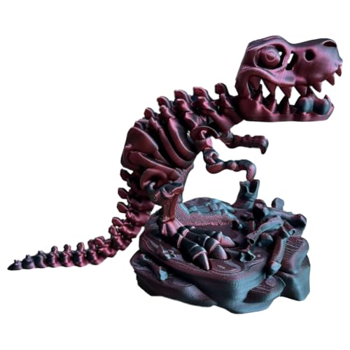 BIOSA 3D-gedrucktes, einteiliges Skelett, Tyrannosaurus Rex, bewegliche Gelenke, lustiger Tyrannosaurus Rex, fossiler Drache, stehend, großes Maul, Dinosaurier-Modell, Ornament, kreative Sam von BIOSA