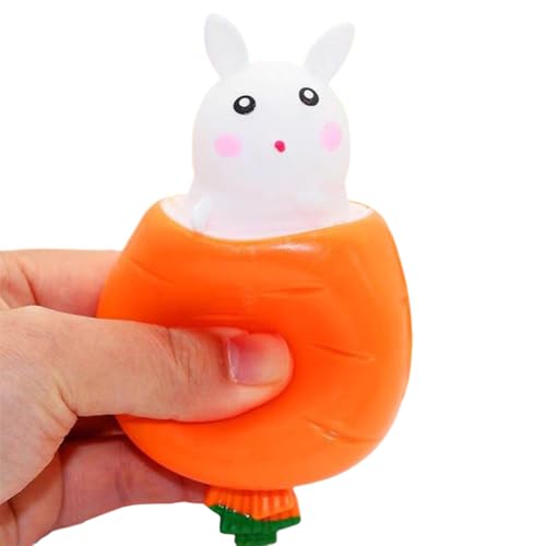 BIOSA Ostern Karotten Kaninchen Quetschspielzeug, Ostern Stressabbau Spielzeug, Ostern Karotte Hase Squeeze Fidget, Sensorisches Fidget Spielzeug for Kinder von BIOSA