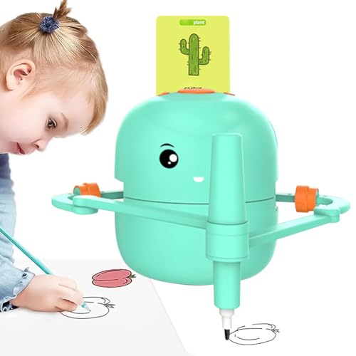 BIOSA Zeichnung Roboter, Interaktiver pädagogischer Zeichenroboter for Kinder, Montessori Lernspielzeug mit 100 Wortkarten, Kunstroboter, Lernspielzeug for Mädchen und Jungen von BIOSA