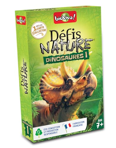 bioviva ! - Herausforderungen Natur-Dinosaurier 1 Version 2022 - Wetten Sie auf die Stärken Dieser Tiere, um die Schlacht zu gewinnen, Kartenspiel für 2 bis 6 Spieler - 7 Jahre, hergestellt in von Bioviva