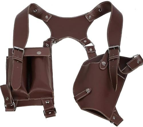 Halloween Braun PU Leder Schulter Holster Spiel Deluxe Cosplay Kostüm für Erwachsene Verrücktes Kleid Bekleidung Zubehör von BIRDEU