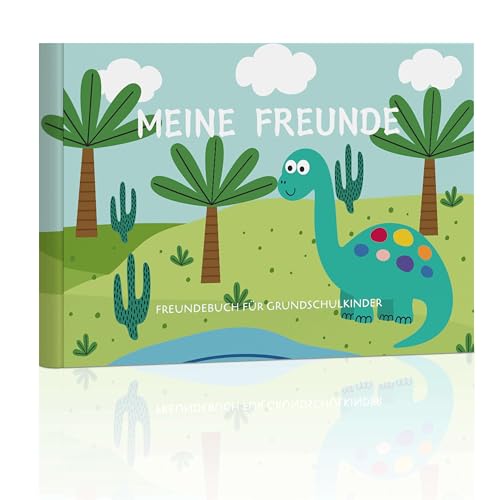 BIROYAL Dinosaurier Freundebuch Kindergarten Junge | Schulfreundebuch Geschenk zur Einschulung | Meine Kindergartenfreunde Buch zum Ausfüllen | Freundschaftsbuch für Kindergarten, Grundschule von BIROYAL