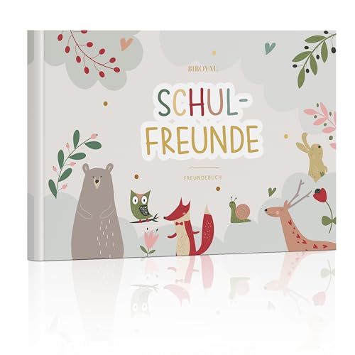 BIROYAL Freundebuch für Kindergarten, Grundschule |Zoo Freundebuch für Junge und Mädchen |21 * 14 cm Hardcover mit 120 Seiten zum Ausfüllen für Deine Freunde von BIROYAL