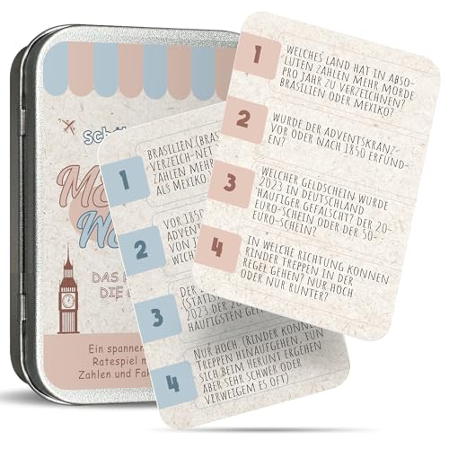 BIROYAL Gesellschaftsspiele für Erwachsene, Mehr oder Weniger Kartenspiel (192 Fragen), Spiele für 2 Personen, Wavelength Spiel, Urlaubsspiele, Strandspiele Erwachsene, inkl 48 Karten & Metallbox BIROYAL Gesellschaftsspiele für Erwachsene, Mehr oder Weniger Kartenspiel (192 Fragen), Spiele für 2 Personen, Wavelength Spiel, Urlaubsspiele, Strandspiele Erwachsene, inkl 48 Karten & Metallbox von BIROYAL