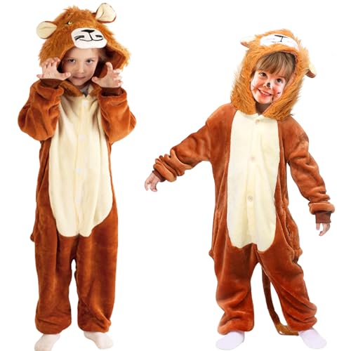 BITOWO Löwenkostüm Kinder Overall 86 92 Löwe Kostüm Kinder Jungen Mädchen 1-2 Jahre Kostüm Löwe Kind Karneval Faschingskostüme Löwen kostüm Kind Baby für Klein-Kinder von BITOWO