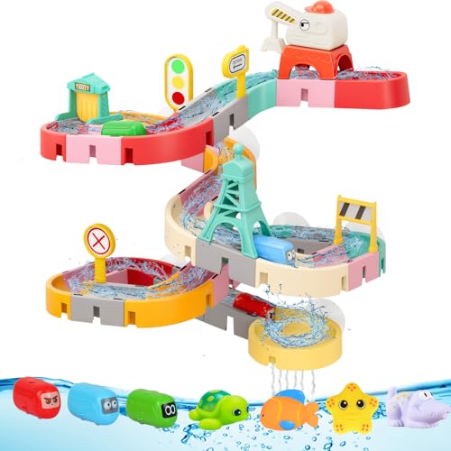 Badewannenspielzeug, 52 Stück Badespielzeug für Kinder ab 3 4 5 6 Jahre, DIY Kugelbahn Badewannen Spielzeug Kinder Wasserspielzeug mit Tier Squeeze Spielzeug und Aufbewahrung, Geschenke Badewannenspielzeug, 52 Stück Badespielzeug für Kinder ab 3 4 5 6 Jahre, DIY Kugelbahn Badewannen Spielzeug Kinder Wasserspielzeug mit Tier Squeeze Spielzeug und Aufbewahrung, Geschenke von BITOYO
