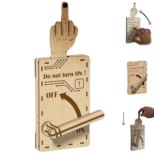 Lustiges Mittelfinger-Spielzeug, Handgefertigter, Umklappbarer Mittelfinger Aus Holz, Interaktives Mittelfinger-Geschenk, Das Stimmung Ausdrückt, Pop-up-Geschenk Für Erwachsene (1 Stück) von BIUBIULOVE