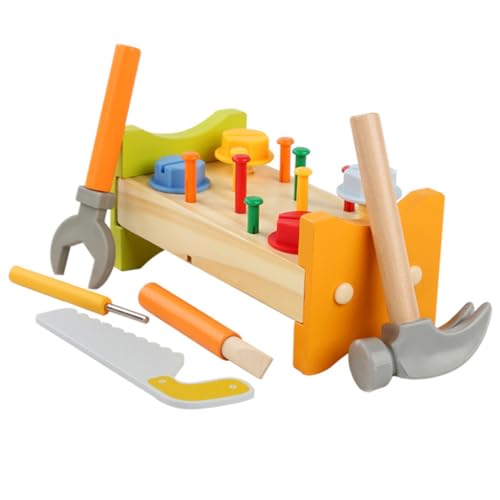 BIUDECO Werkzeug Für Kinder 1 Set Klopfbank Für Pounding Peg Workbench Mit Hammer Frühkindliche Lernspielzeuge Für Kleinkinder Und Babys Kreatives Für Jungen Und Ädchen Kinder Werkzeugkoffer von BIUDECO