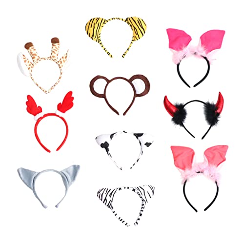 BIUDECO 10er Set Cartoon Tier üsch Haarband Cosplay Kostü Kopfschmuck Für Partys Lustige Haarreifen Im Mixed Style Für Und Erwachsene von BIUDECO